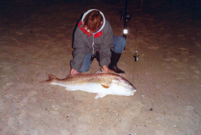 Debbie Carty caught and released this red drum on east beach